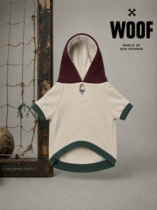 The “Training” Hoodie blanca / vino / verde